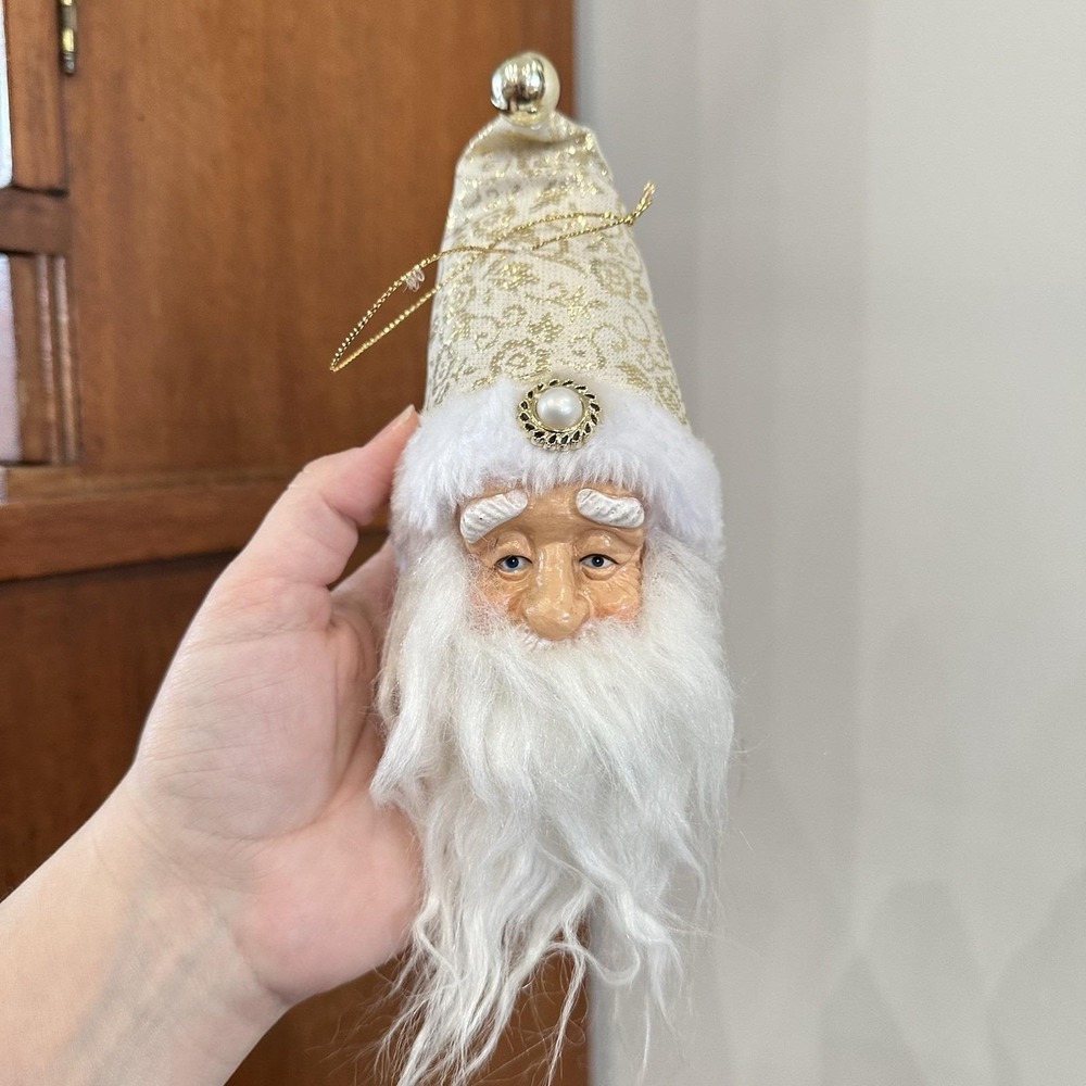 VTG 90's Christmas Santa Head Ornament Lot‎ Of 6 Victorian Elegant St Nicholas - Picture 6 of 11
